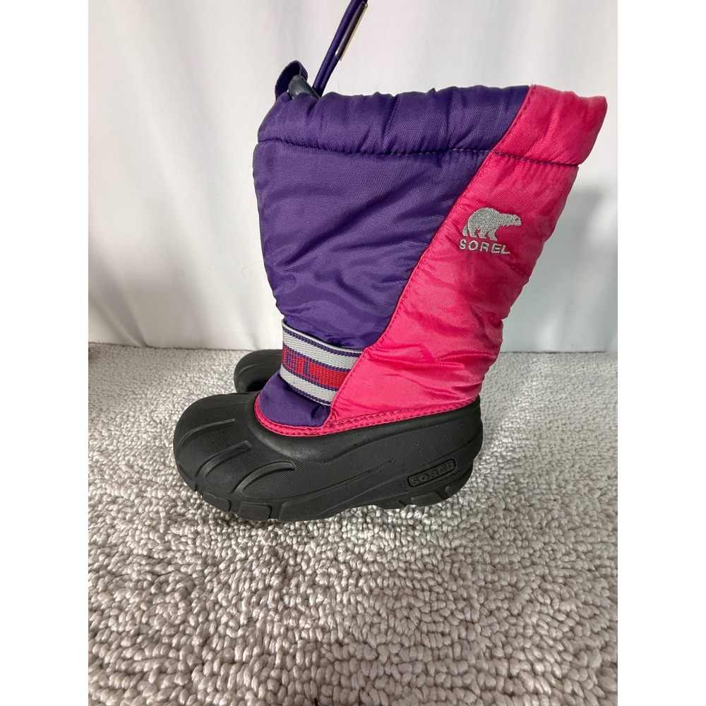 Sorel Kids Pink Purple Snow Boots Waterproof Winter Insulated NY1799-600 Size 1 - Picture 9 of 12